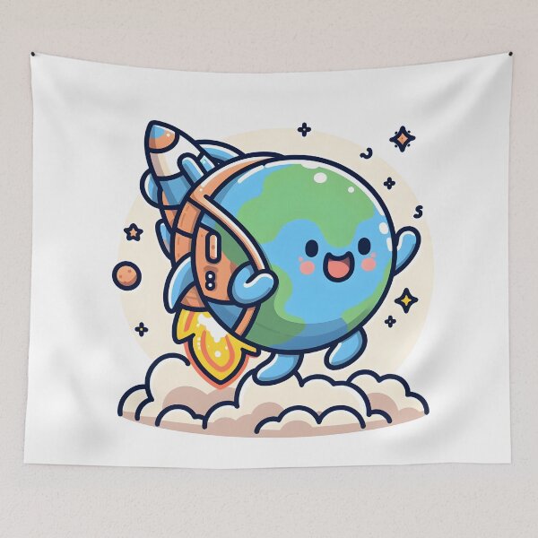 Item preview, Kawaii Planet: A Rocket Backpack designed and sold by CanvasCutie.
