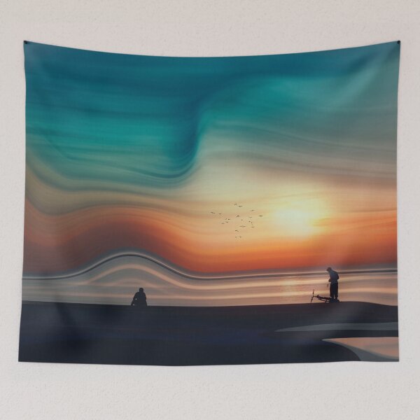 Item preview, Ocean Dawn - Abstract Beach Scene At Sunrise designed and sold by Dyrk Wyst Redbubble Shop.