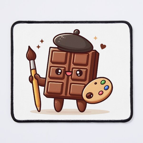 Item preview, Kawaii Chocolate With Artist'S Beret Painting designed and sold by CanvasCutie.