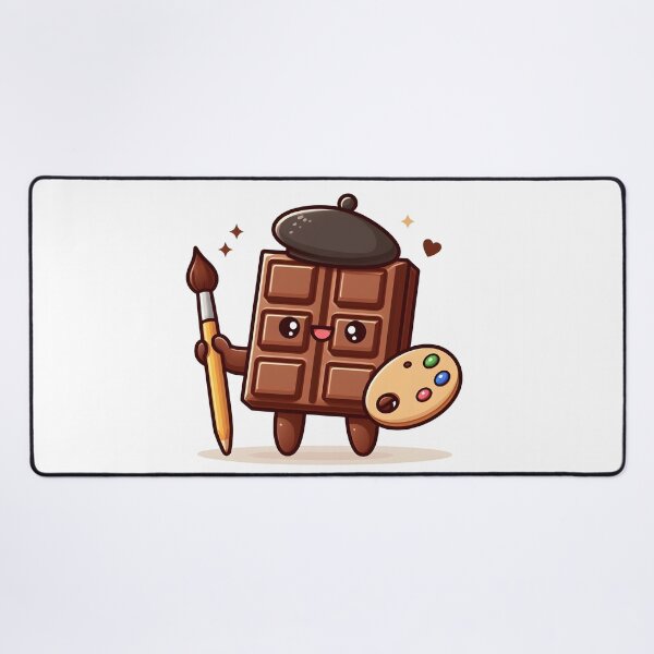 Item preview, Kawaii Chocolate With Artist'S Beret Painting designed and sold by CanvasCutie.