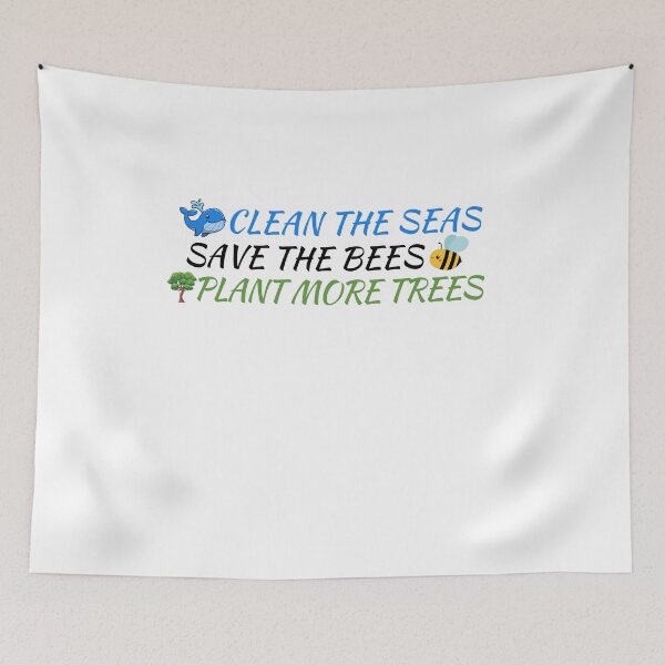 Item preview, Clean The Seas Save The Bees Plant More Trees designed and sold by LEOOTY.