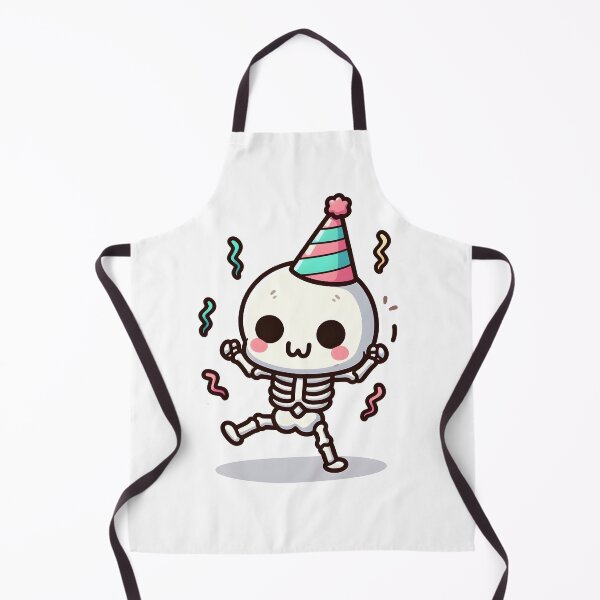 Item preview, Kawaii Chipper Skeleton With Party Hat designed and sold by CanvasCutie.