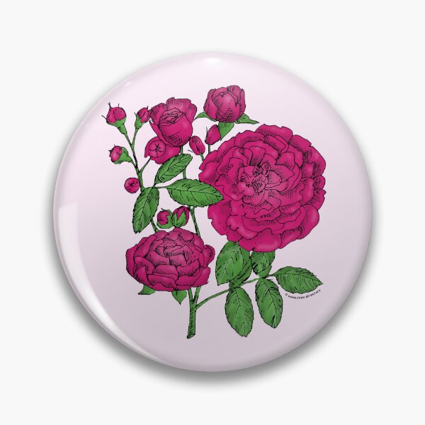Item preview, Deep Pink Rosette Rose Bloom Full 26-40 Petals In 3+ Rows designed and sold by Rachael Taylor.