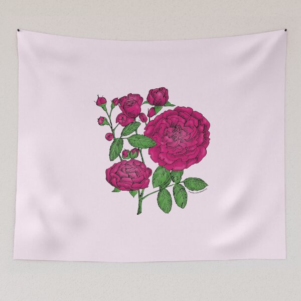 Item preview, Deep Pink Rosette Rose Bloom Full 26-40 Petals In 3+ Rows designed and sold by Rachael Taylor.