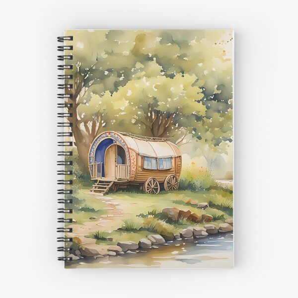 Item preview, Bow-top Caravan beside a Woodland Stream - Countryside Scenes designed and sold by Country-Artist.