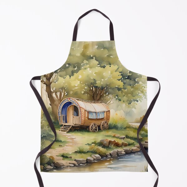 Item preview, Bow-top Caravan beside a Woodland Stream - Countryside Scenes designed and sold by Country-Artist.