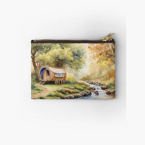 Item preview, Bow-top Caravan beside a Woodland Stream - Countryside Scenes designed and sold by Country-Artist.