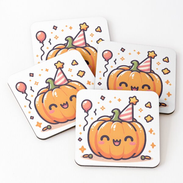 Item preview, Kawaii Pumpkin With Party Hat designed and sold by CanvasCutie.
