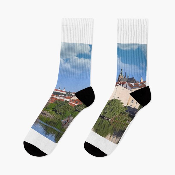 Item preview, View from the bank of the Vltava river to the Prague castle,churches and old town buildings designed and sold by goceris.