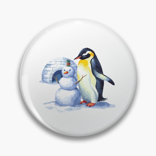 Item preview, Watercolor Penguin building a snowmen designed and sold by MaateoDesign.