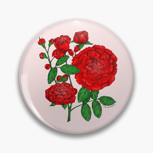 Item preview, Bright Red Rosette Rose Bloom Full 26-40 Petals In 3+ Rows designed and sold by Rachael Taylor.