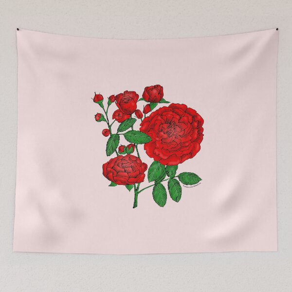 Item preview, Bright Red Rosette Rose Bloom Full 26-40 Petals In 3+ Rows designed and sold by Rachael Taylor.
