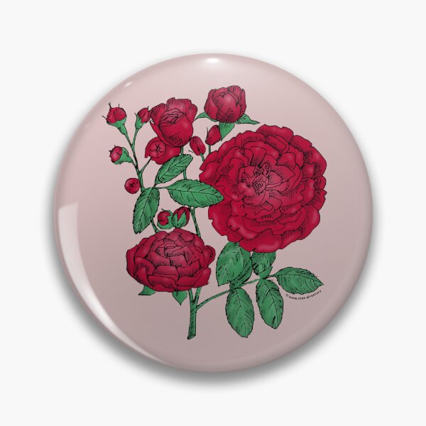 Item preview, Dark Red Rosette Rose Bloom Full 26-40 Petals In 3+ Rows designed and sold by Rachael Taylor.