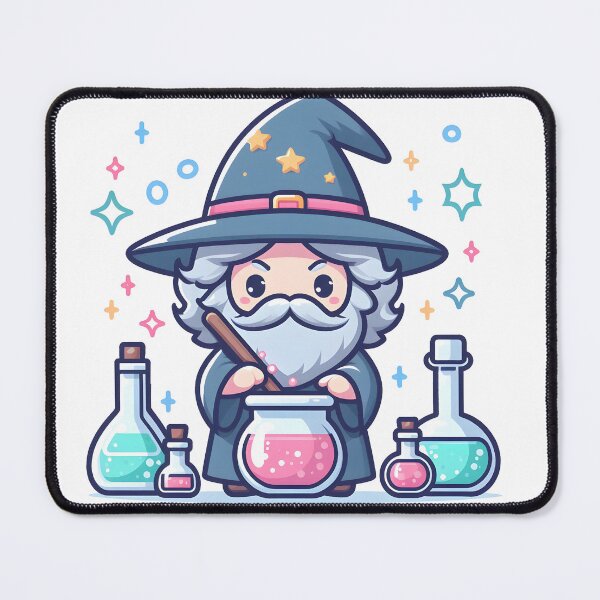Item preview, Kawaii Wizard With A Pointed Hat And A Robe designed and sold by CanvasCutie.