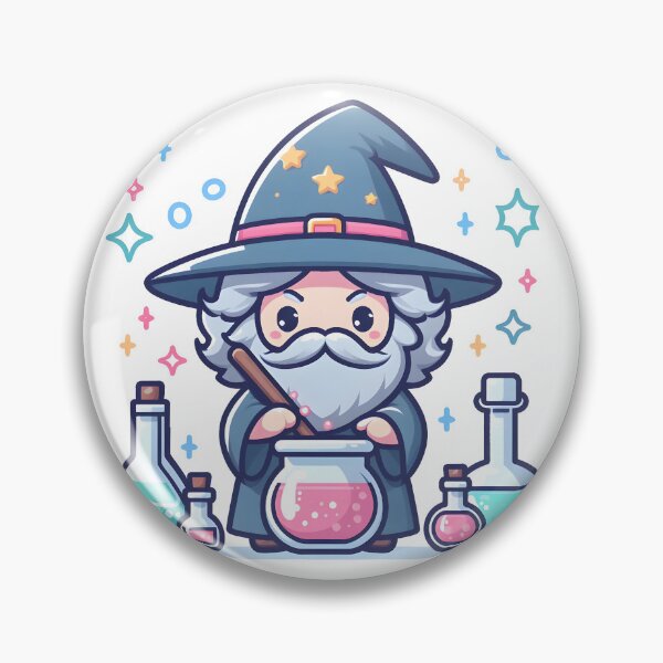 Item preview, Kawaii Wizard With A Pointed Hat And A Robe designed and sold by CanvasCutie.