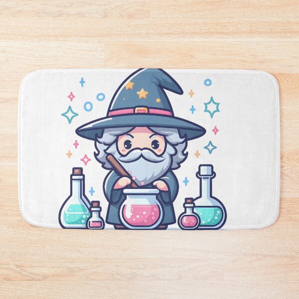 Item preview, Kawaii Wizard With A Pointed Hat And A Robe designed and sold by CanvasCutie.