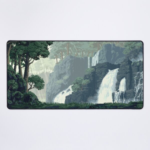 Item preview, Green Waterfall Forest Kawaii Nature Landscape designed and sold by momosstyle.