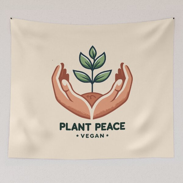 Item preview, Plant Peace Vegan - Nurturing Growth Hands and Plant Design designed and sold by FarBeyound.