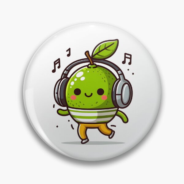 Item preview, Kawaii Lime With Headphones designed and sold by CanvasCutie.