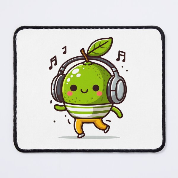 Item preview, Kawaii Lime With Headphones designed and sold by CanvasCutie.