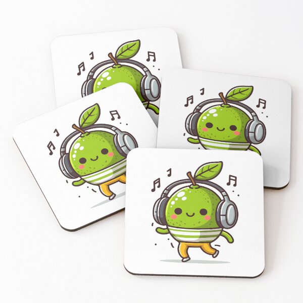 Item preview, Kawaii Lime With Headphones designed and sold by CanvasCutie.