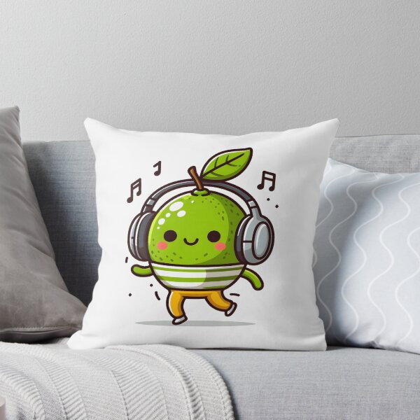 Item preview, Kawaii Lime With Headphones designed and sold by CanvasCutie.