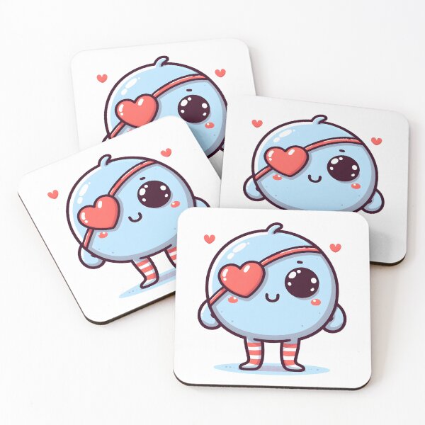 Item preview, Kawaii Darling Cyclops With Heart-Shaped Eyepatch designed and sold by CanvasCutie.