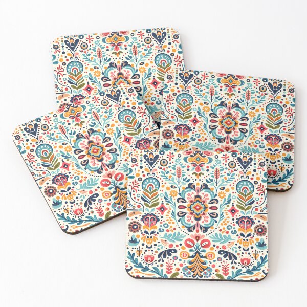 Item preview, Scandinavian Folk Art floral pattern  designed and sold by FOLK ART FUSION by heidiannemorris.