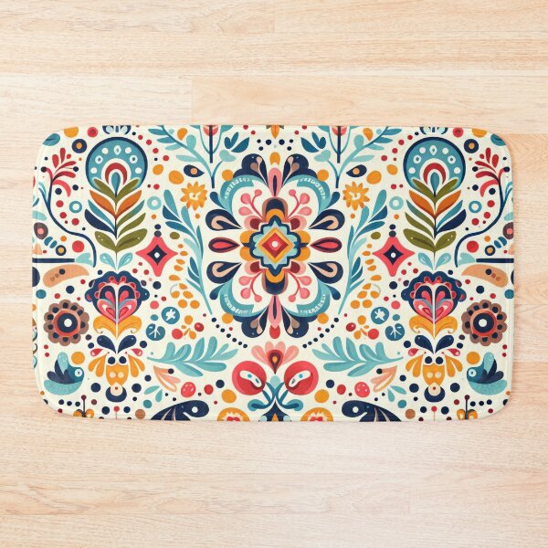 Item preview, Scandinavian Folk Art floral pattern  designed and sold by FOLK ART FUSION by heidiannemorris.