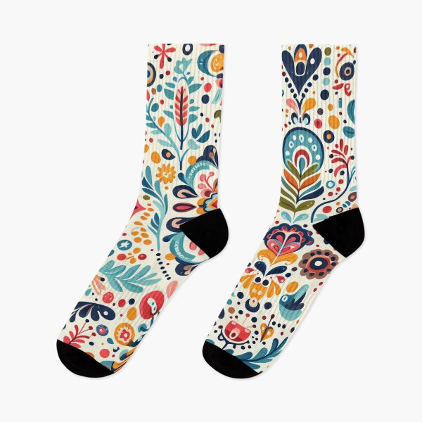 Item preview, Scandinavian Folk Art floral pattern  designed and sold by FOLK ART FUSION by heidiannemorris.