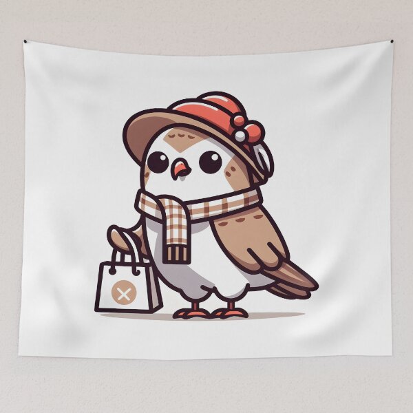Item preview, Kawaii Falcon With Fashionable Hat designed and sold by CanvasCutie.
