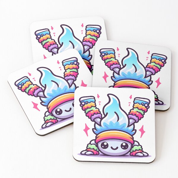 Item preview, Kawaii Energetic Wraith With Colorful Leg Warmers designed and sold by CanvasCutie.