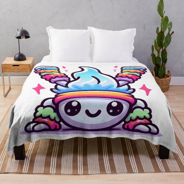 Item preview, Kawaii Energetic Wraith With Colorful Leg Warmers designed and sold by CanvasCutie.