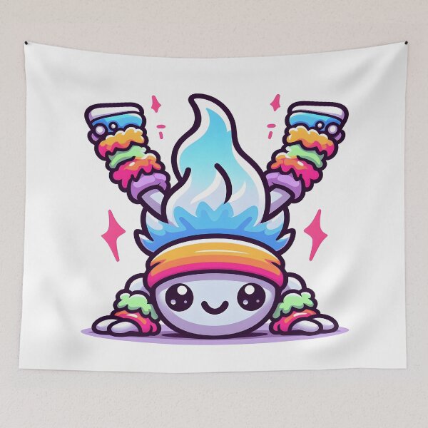Item preview, Kawaii Energetic Wraith With Colorful Leg Warmers designed and sold by CanvasCutie.