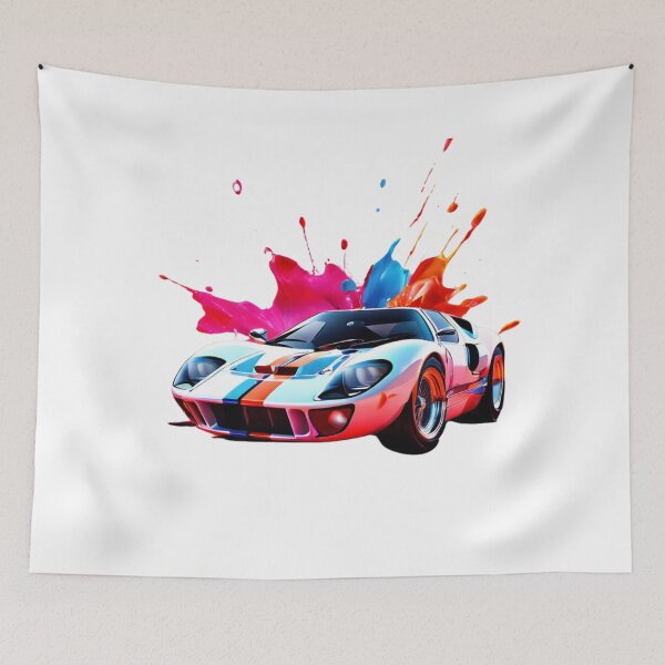 Aperçu de l'œuvre Ford GT40 Le Mans 1966. vintage cars. Water Splash. splash color. Digital Print Art. créée et vendue par Charlygood.