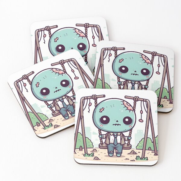 Item preview, Kawaii Gentle Zombie With Swing designed and sold by CanvasCutie.