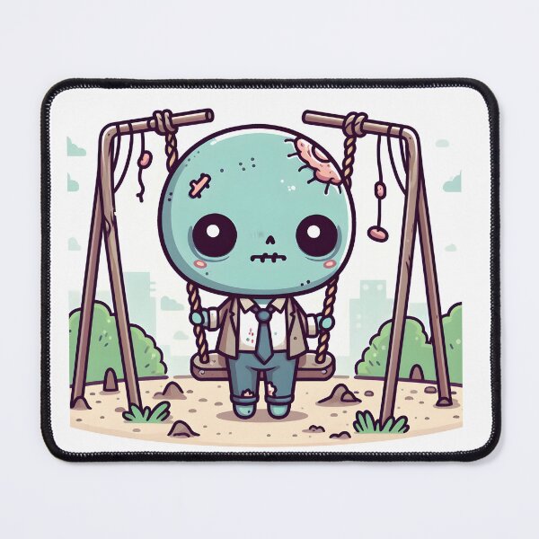 Item preview, Kawaii Gentle Zombie With Swing designed and sold by CanvasCutie.