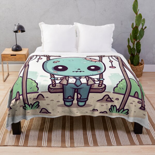 Item preview, Kawaii Gentle Zombie With Swing designed and sold by CanvasCutie.