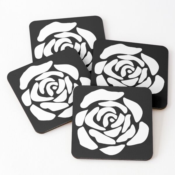 Item preview, Elegant Vintage White Rose on Black Shapes Mania designed and sold by Shapes-Mania.