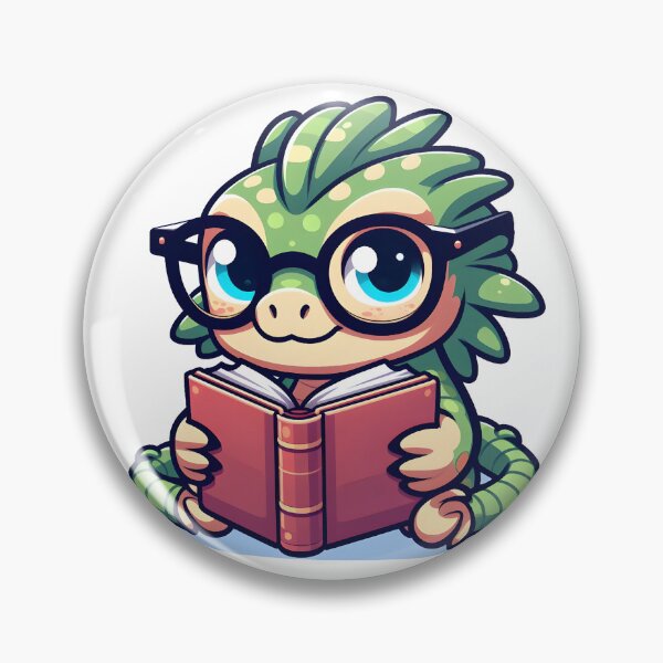 Item preview, Kawaii Bashful Basilisk With Glasses designed and sold by CanvasCutie.