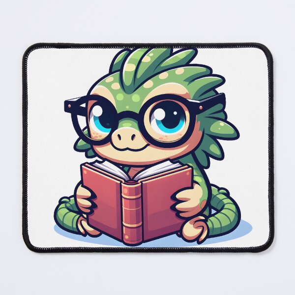 Item preview, Kawaii Bashful Basilisk With Glasses designed and sold by CanvasCutie.