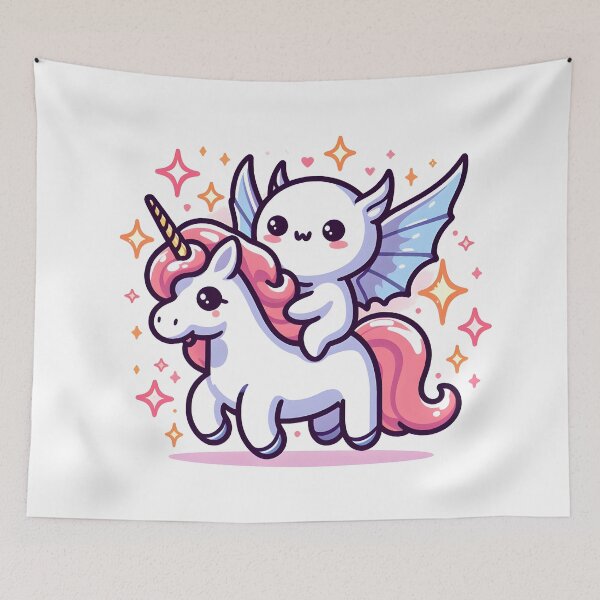 Item preview, Kawaii Sparkling Banshee Riding On Sparkling Unicorn designed and sold by CanvasCutie.