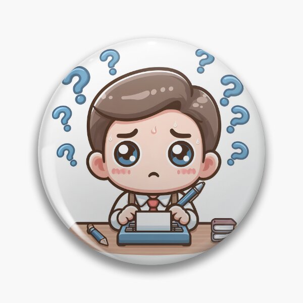 Item preview, Kawaii Writer With Question Mark designed and sold by CanvasCutie.