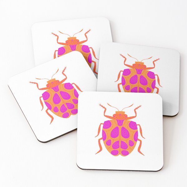 Item preview, Cute Colorful Beetle Pink and Orange designed and sold by aneladesigns.
