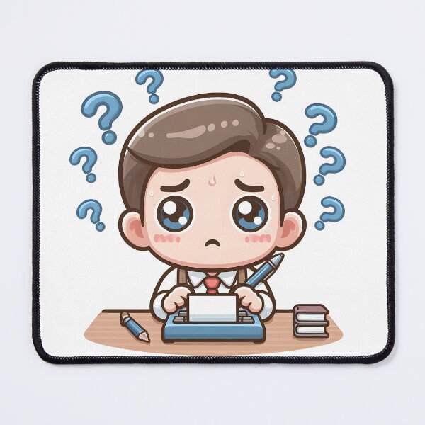 Item preview, Kawaii Writer With Question Mark designed and sold by CanvasCutie.