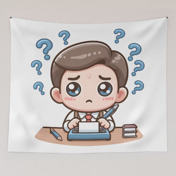 Item preview, Kawaii Writer With Question Mark designed and sold by CanvasCutie.