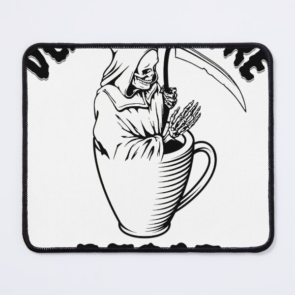 Item preview, Death Before Decaf Reaper Coffee Cup designed and sold by PepperBro25.