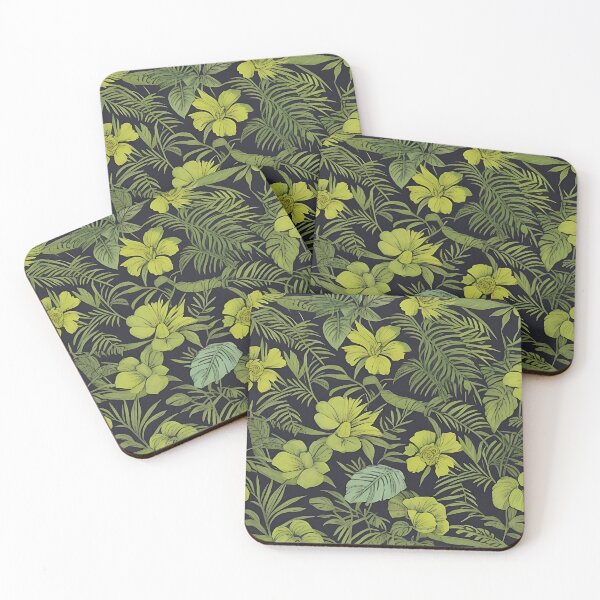 Item preview, Exotic jungle pattern palm leaves in various shades of green jungle designed and sold by Frostquest.
