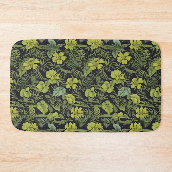 Item preview, Exotic jungle pattern palm leaves in various shades of green jungle designed and sold by Frostquest.