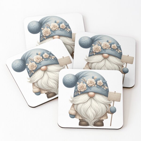 Item preview, Gnome rose  illustration of a stylized gnome character with a large bushy white beard covering the entire lower face sticker designed and sold by Aonsnoopy.